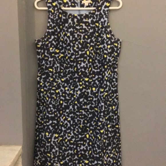 Gap Cheetah Spot Blue & Yellow Shift Dress (S) - Picture 4 of 5